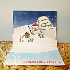 Sunny Studio Polar Playmates Christmas Card by Francesca Vignoli