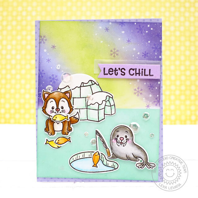Sunny Studio Polar Playmates Christmas Card by Lexa Levana
