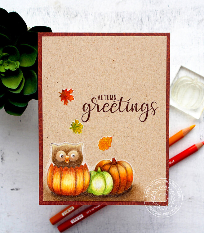 Sunny Studio Stamps Pretty Pumpkins Card by Vanessa Menhorn