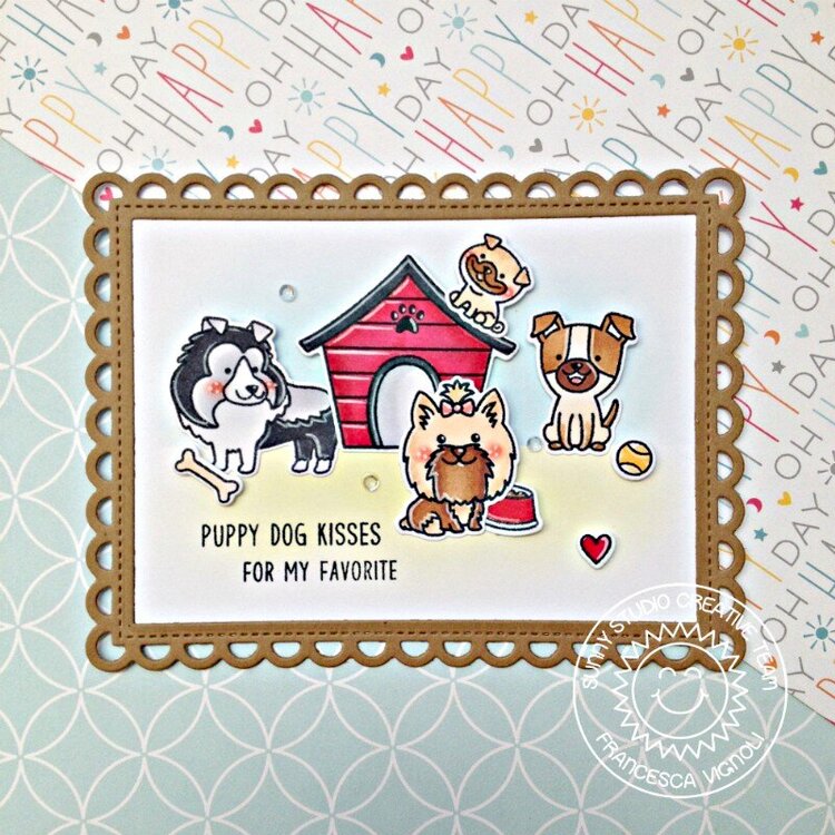 Sunny Studio Stamps Puppy Dog Kisses Card by Francesca Vignoli