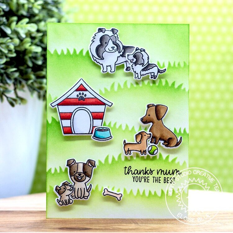 Sunny Studio Stamps Puppy Parents Card by Eloise Blue