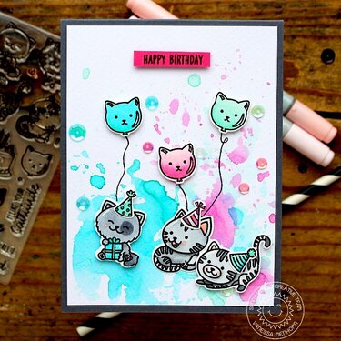Sunny Studio Stamps Purrfect Birthday Cat Card by Vanessa Menhorn