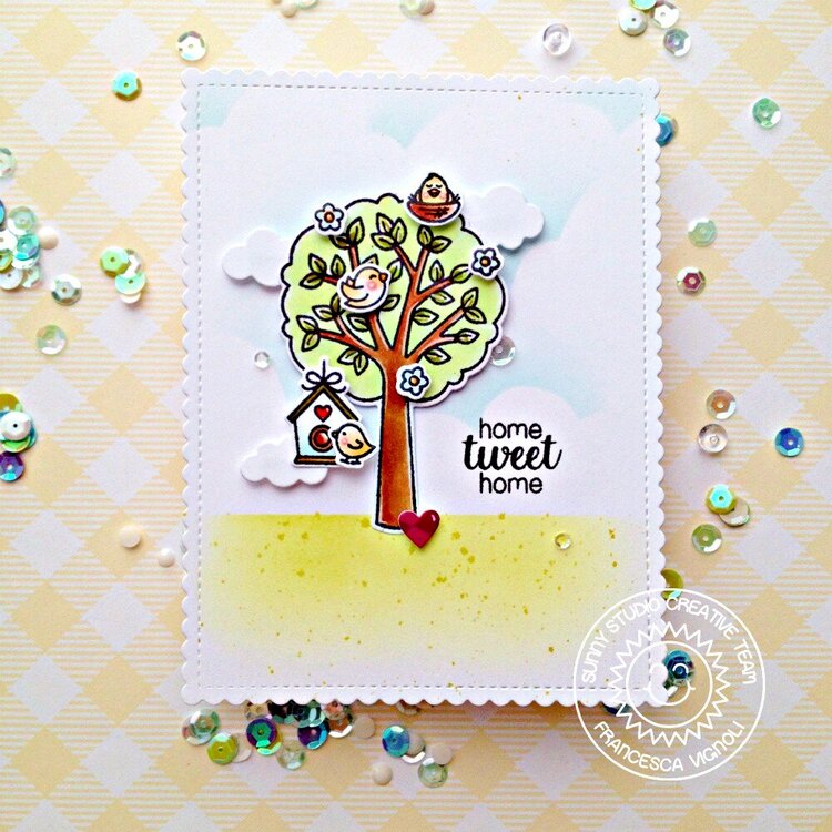 Sunny Studio Stamps Seasonal Trees Card by Franci