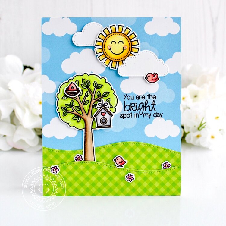 Sunny Studio Stamps Seasonal Trees Card by Leanne West