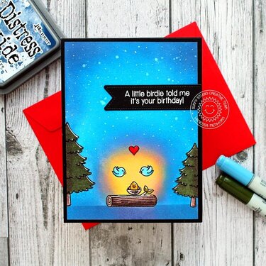 Sunny Studio Stamps Seasonal Trees Birdie Card by Vanessa Menhorn