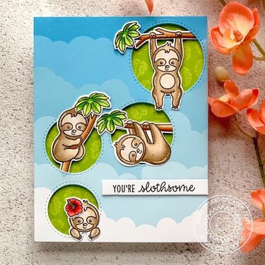 Sunny Studio Stamps Silly Sloths Card by Angelica Conrad