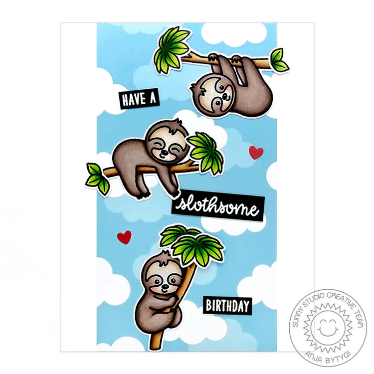 Sunny Studio Stamps Silly Sloths Card by Anja