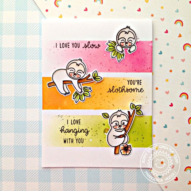 Sunny Studio Stamps Silly Sloths Card by Franci