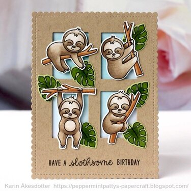 Sunny Studio Stamps Silly Sloths Card by Karin