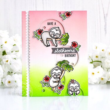 Sunny Studio Stamps Silly Sloths Card by Leanne West