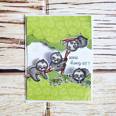 Sunny Studio Stamps Silly Sloths Card by Lexa Levana