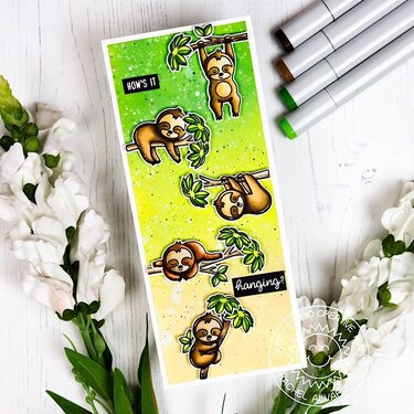 Sunny Studio Stamps Silly Sloths Card by Rachel