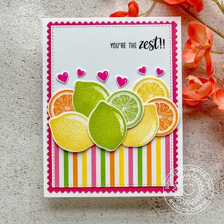 Sunny Studio Stamps Slice of Summer Lemon Lime Card by Angelica Conrad