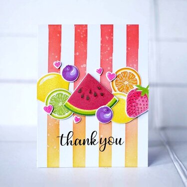 Sunny Studio Stamps Slice of Summer Fruit Thank You Card by Lexa Levana