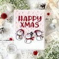 Sunny Studio Snowman Kisses Holiday Card by Nicky Meek