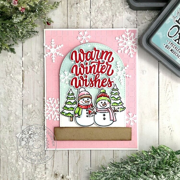 Sunny Studio Snowmen in Sweaters Holiday Card by Tammy Stark