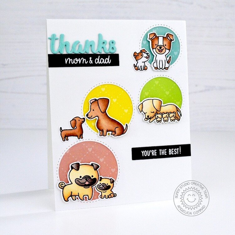 Sunny Studio Stamps Puppy Parents Card by Angelica Conrad