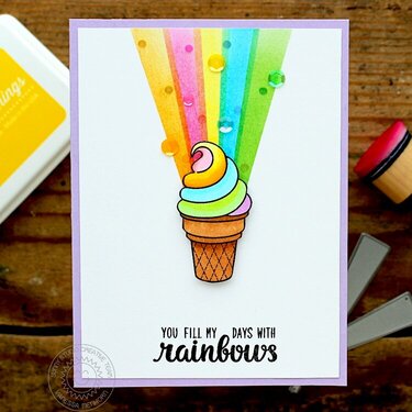 Sunny Studio Rainbow Sherbet Card by Vanessa Menhorn