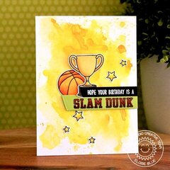 Sunny Studio Stamps Team Player Trophy Card by Eloise Blue