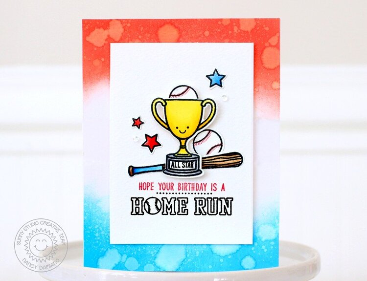Sunny Studio Stamps Team Player Trophy Card by Nancy Damiano