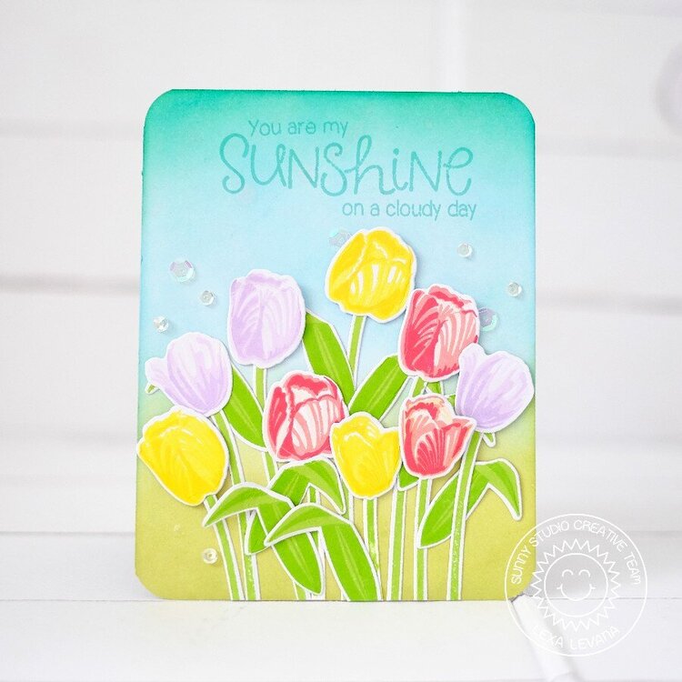 Sunny Studio Timeless Tulips Card by Lexa Levana