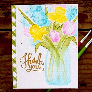Sunny Studio Timeless Tulips Watercolor Card by Vanessa Menhorn