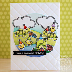 Sunny Studio Froggy Friends & Turtley Awesome Card by Eloise Blue