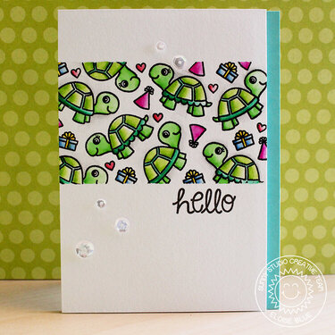Sunny Studio Turtley Awesome Card by Eloise Blue