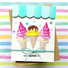 Sunny Studio Stamps Two Scoops Card by Amy Yang