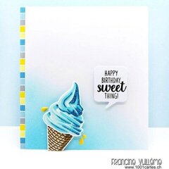 Sunny Studio Two Scoops Ice Cream Card by Francine VuillÃ¨me