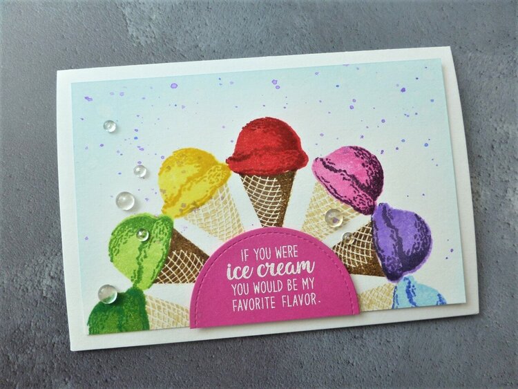 Sunny Studio Two Scoops Ice Cream Card by Maria Peters