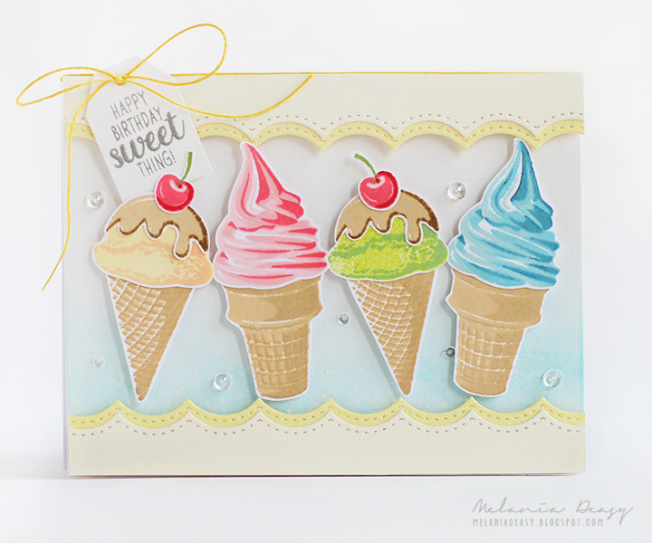 Sunny Studio Stamps Two Scoops Card by Melania Deasy