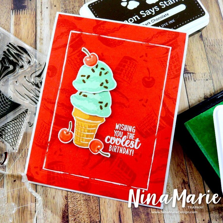 Sunny Studio Stamps Two Scoops Card by Nina Marie Trapani