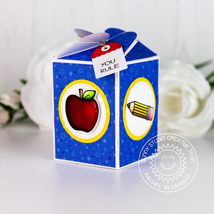 Sunny Studio Stamps School Themed Treat Box by Rachel