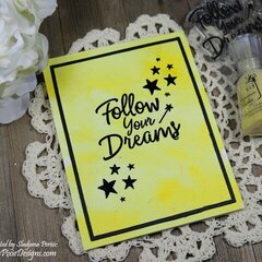 Nuvo Shimmer Powder backgrounds with Altenew Happy Dreams stamp set cards.