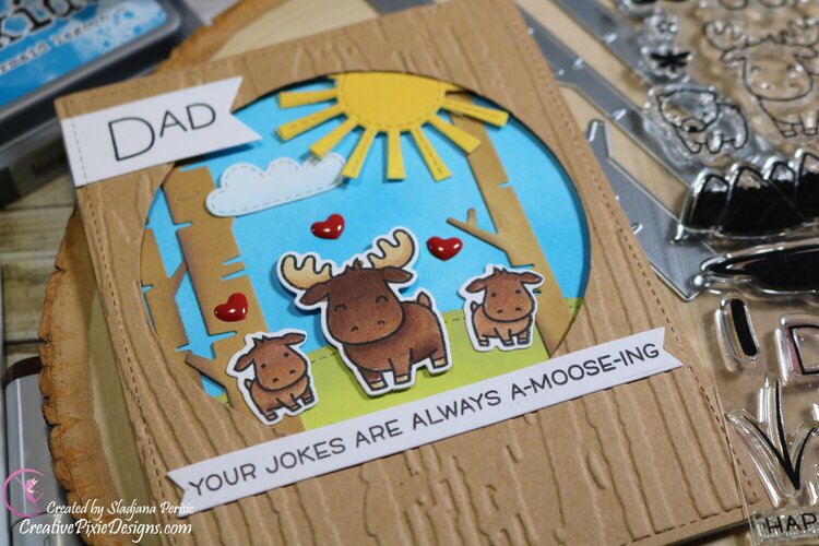 Lawn Fawn Dad+Me Moose family Father&#039;s Day Card