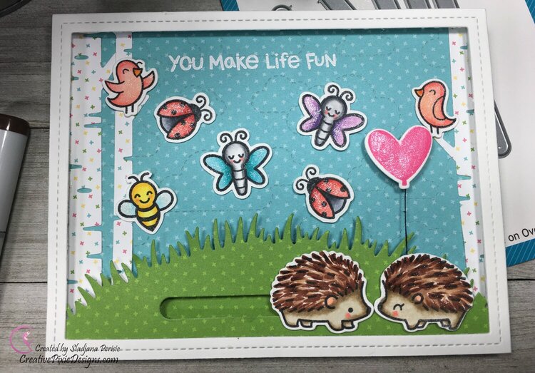 Lawn Fawn Hedgehugs You Make Life Fun Interactive Card