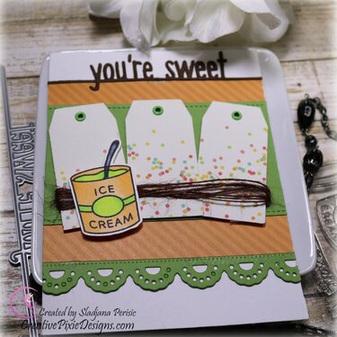 You&#039;re Sweet Ice Cream inspired card featuring Lawn Fawn