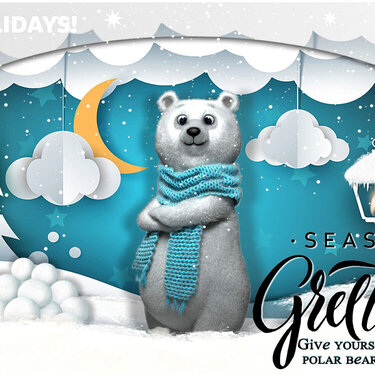 Christmas Holiday Card Project 5 - Polar Bear Hugs