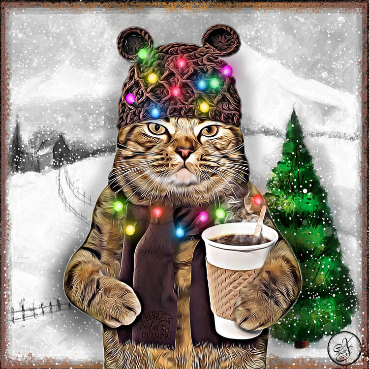 Festive Winter Cat