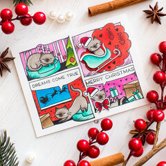 Comic card tutorial - Lawn Fawn Holiday Series 2018 DAY 1