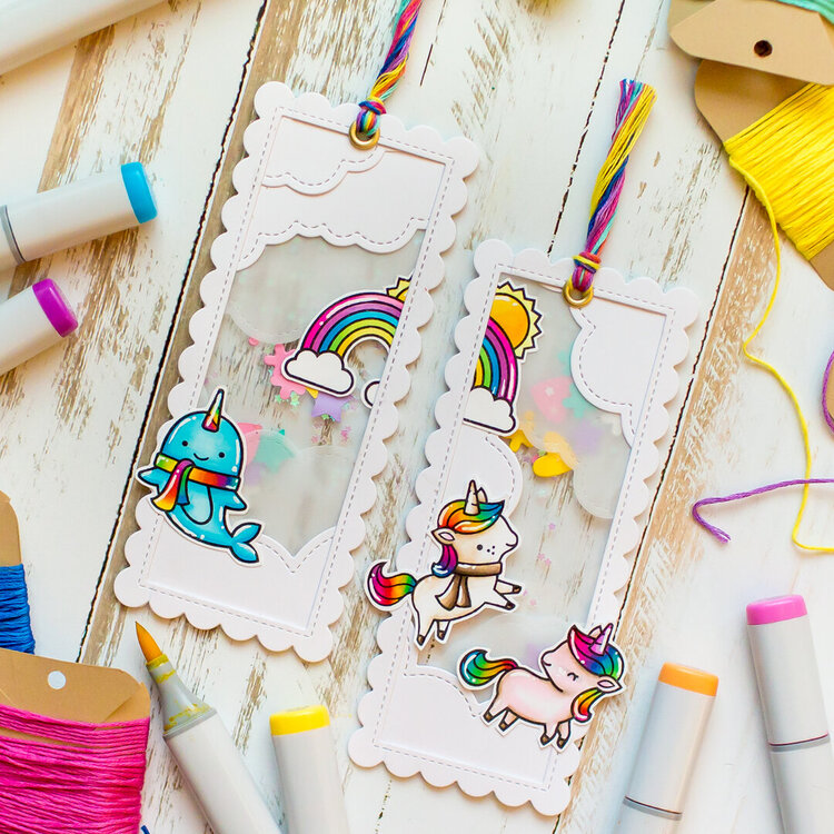 See through bookmarks with Lawn Fawn
