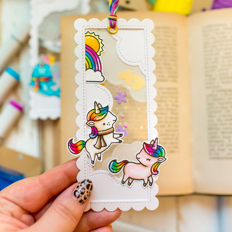 See through bookmarks with Lawn Fawn