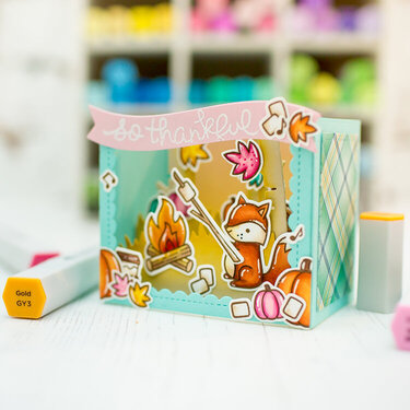 Foxy shadowbox card | Lawn Fawn