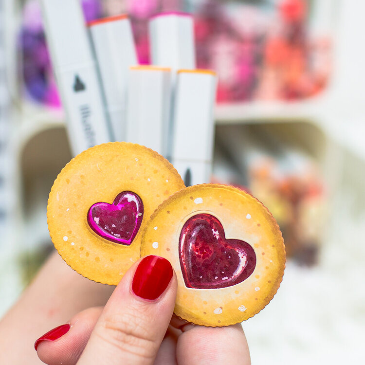 Biscuits with alcohol markers