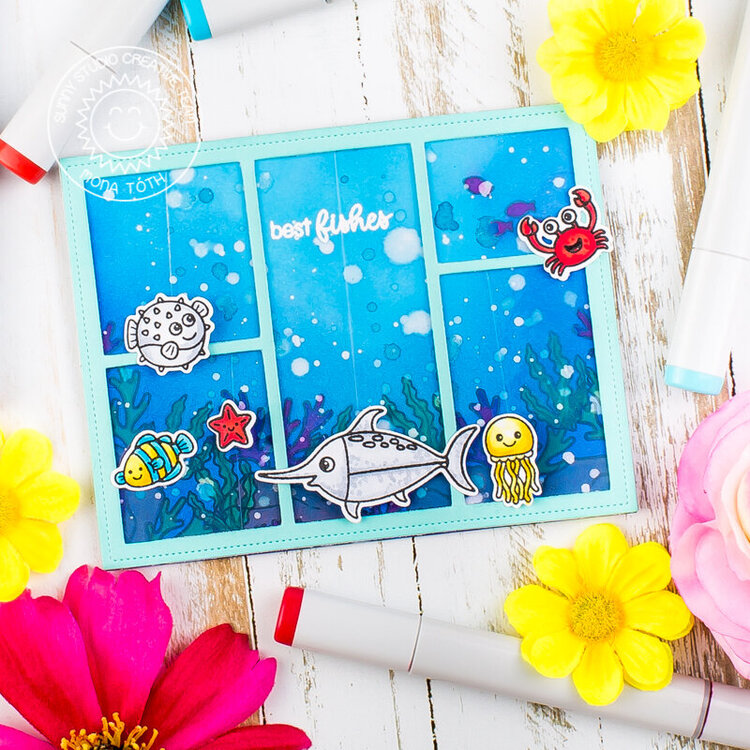 Interactive card | Best Fishes - Sunny Studio Stamps