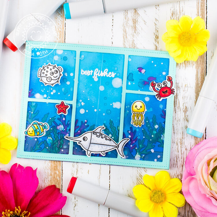 Interactive card | Best Fishes - Sunny Studio Stamps