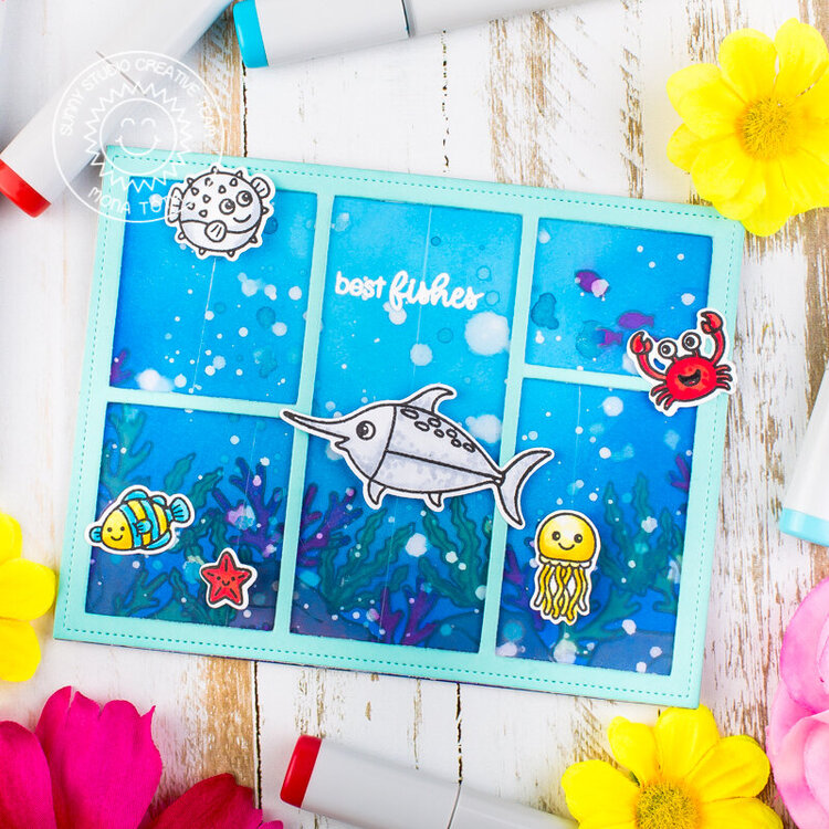 Interactive card | Best Fishes - Sunny Studio Stamps