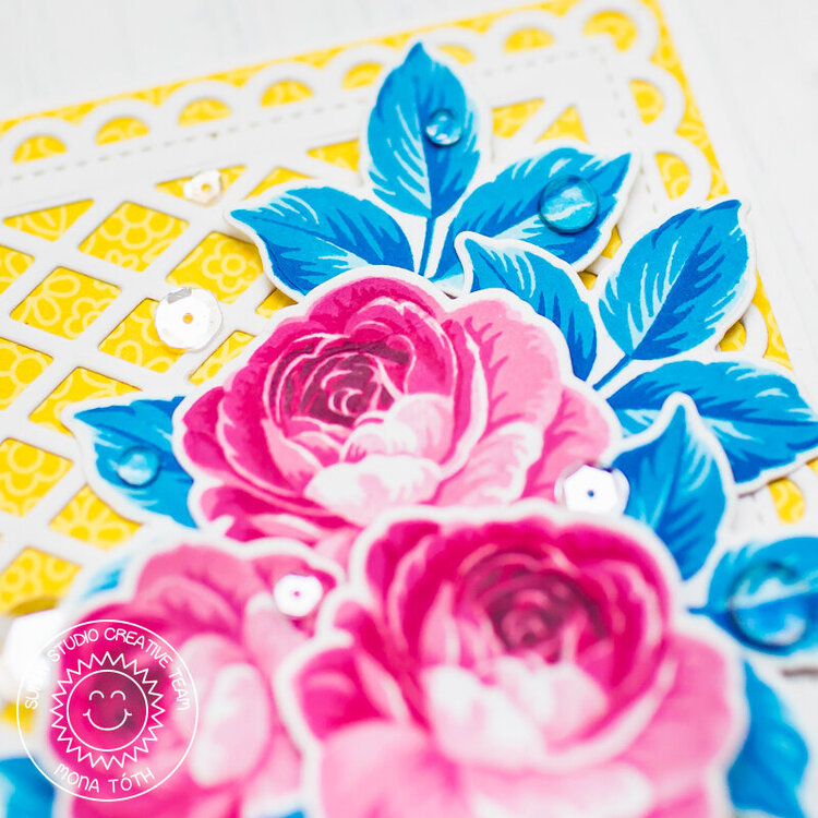 Hybrid ink combinations with Sunny Studio stamp