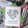 Honey bee stamps - Thank you card